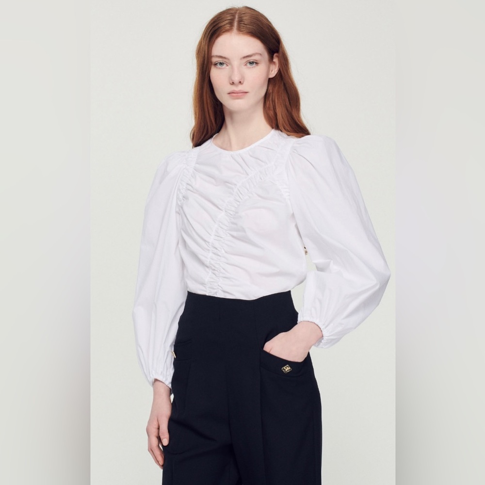 Sandro White Long-sleeved top